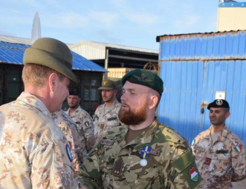 EUROPEAN UNION TRAINING MISSION-SOMALIA MEDAL PARADE. THE PERSONNEL RECEIVE THE CSDP SERVICE MEDAL